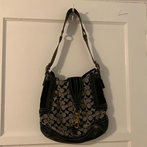 Coach Black and Gray Shoulder Bag